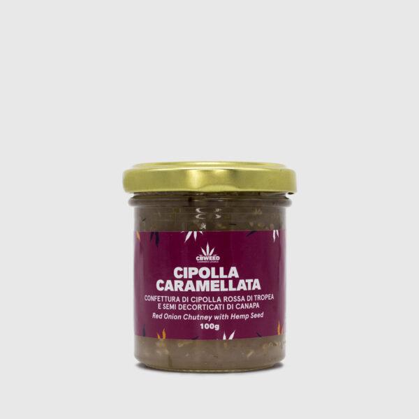 Cebola caramelizada com sementes de Cânhamo